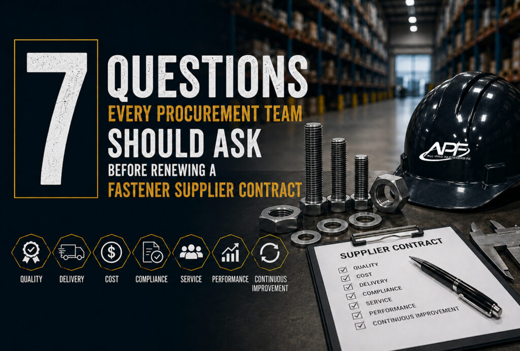 7 questions every procurement team should ask before renewing a fastener supply contract.